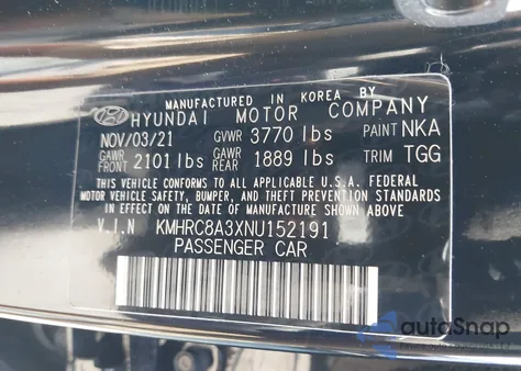 2022 Hyundai Venue Sel из США, поврежденный, VIN KMHRC8A3XNU152191